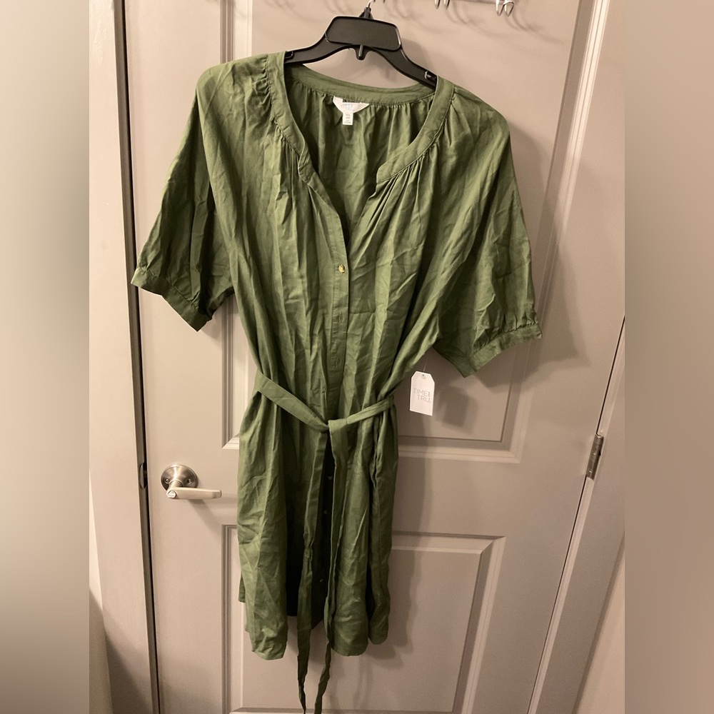 Hunter Green Button Dress